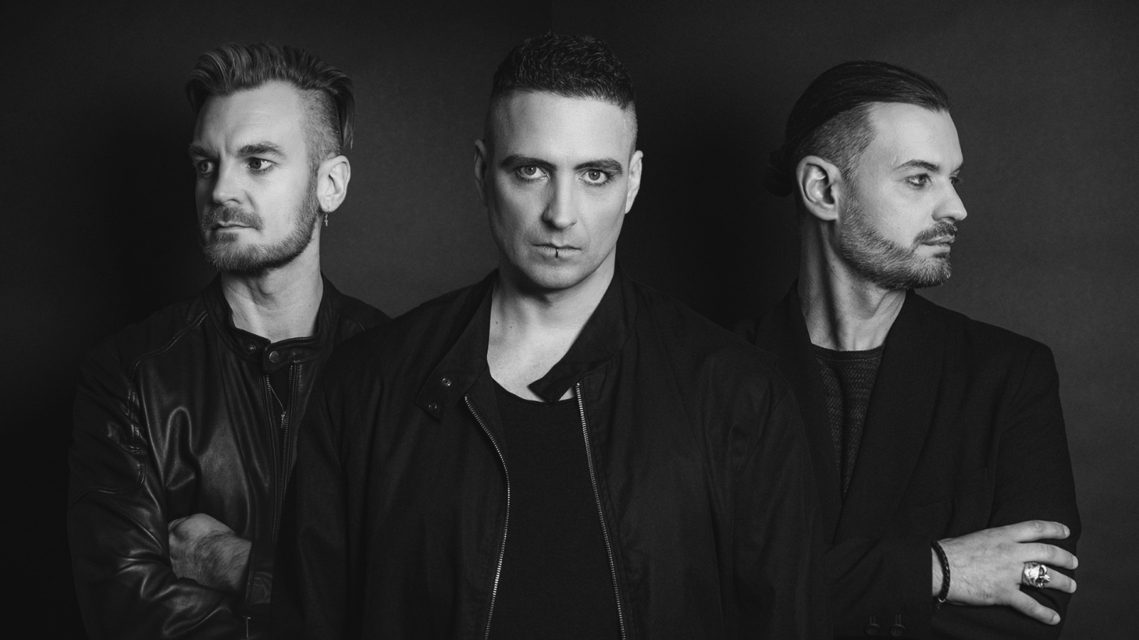 Cosmodrome in a black-and-white band portrait