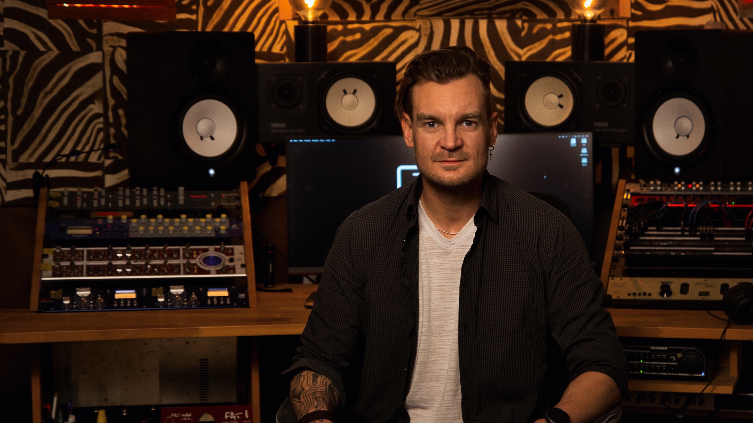 Dominic Pavelt in his recording studio