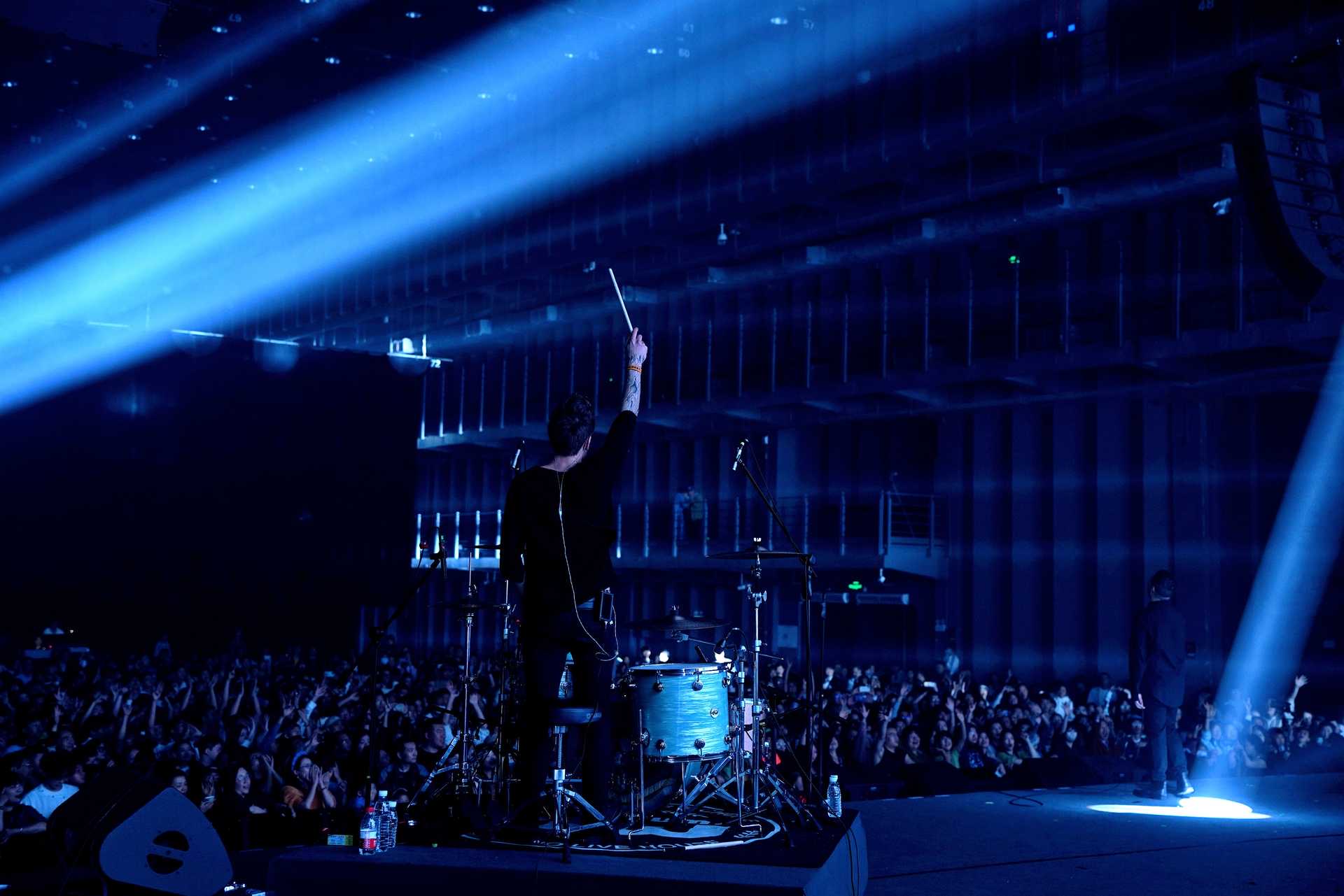 Atmospheric live stage with the audience in front